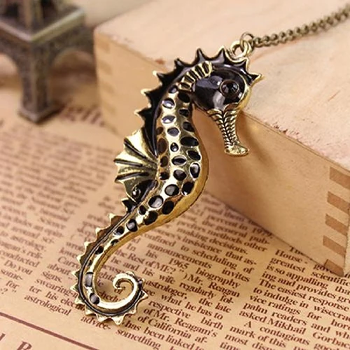 Unisex Fashion Cute Ocean Animal Seahorse Pendant Sweater Chain Long Necklace | Украшения и аксессуары