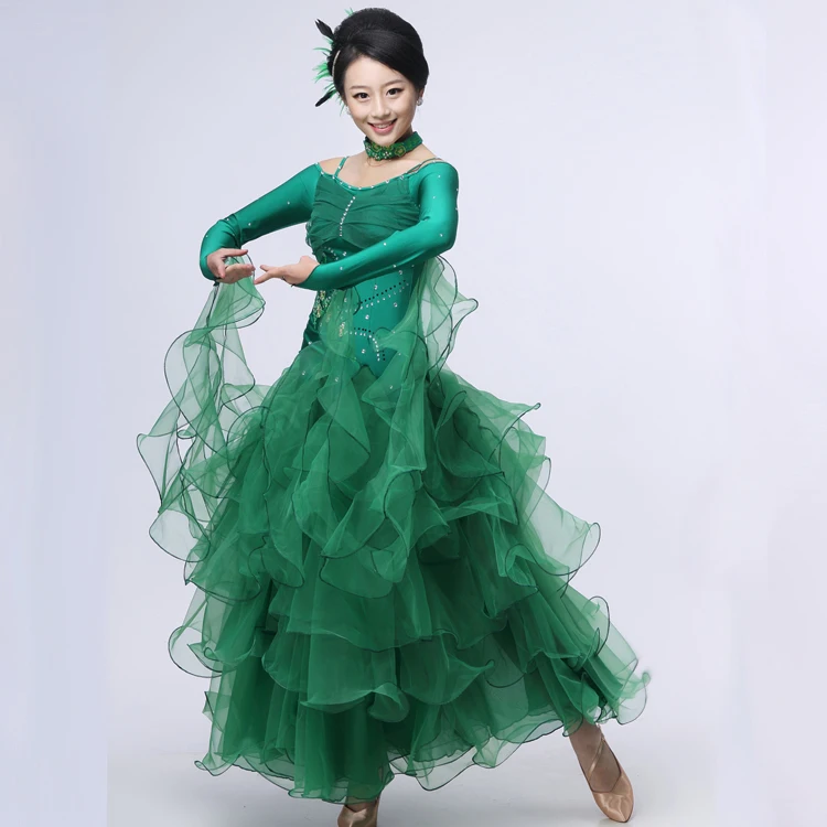 

8 colors green blue ballroom dance dress woman Ballroom dresses standard waltz dance dress modern dance dress Foxtrot tango