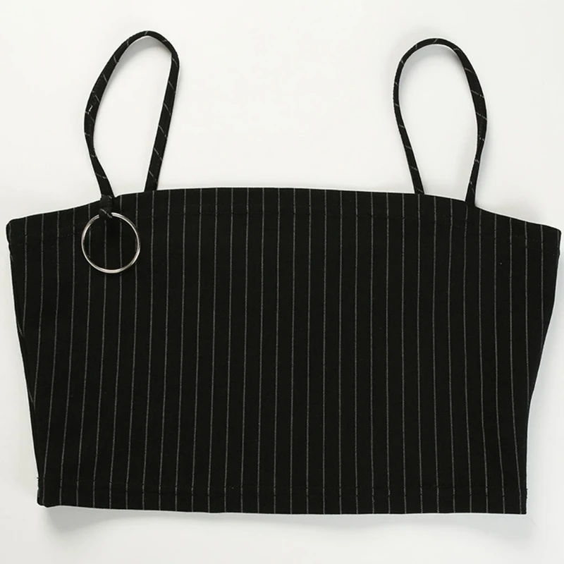 Модный женский Повседневный жилет без рукавов в полоску короткий топ на