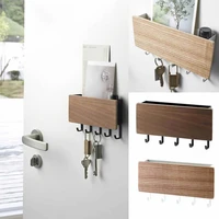 wall hung type wooden decorative wall shelf sundries storage box prateleira hanger organizer key rack wood wall shelf