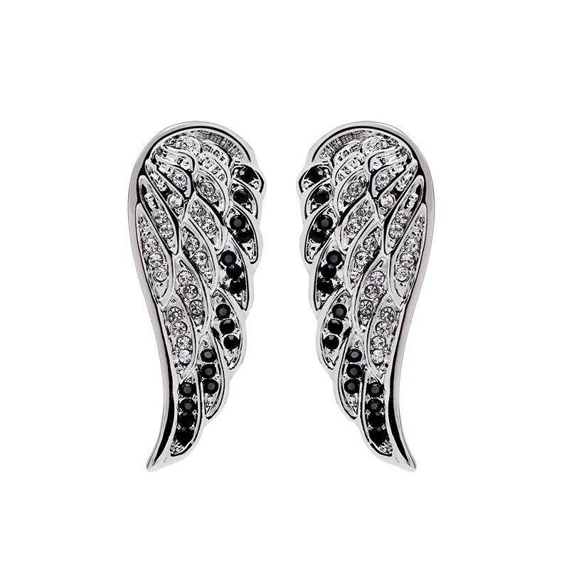 2017 Новый Простой Кристалл крылья Ангела серьги для женщин популярные Модные