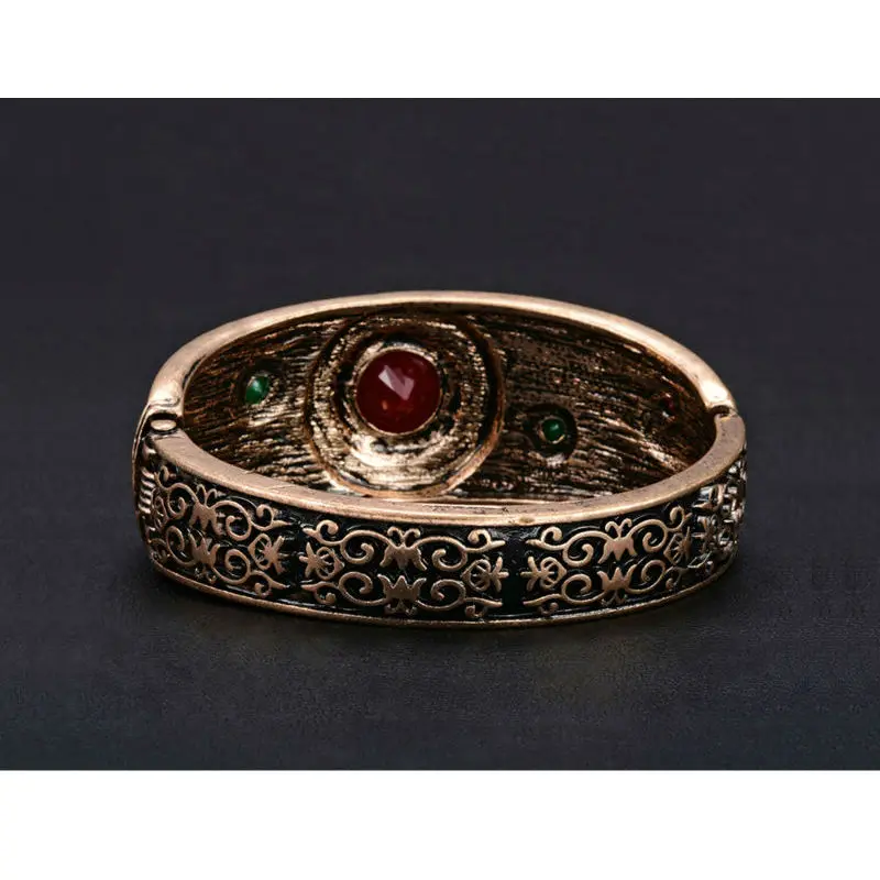 Женский Винтажный Зеленый браслет-манжеты в стиле ретро турецкие украшения