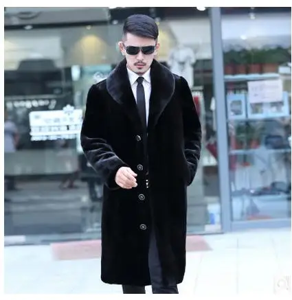 S/6Xl мужское зимнее осеннее меховое пальто длинное повседневное Мужское из