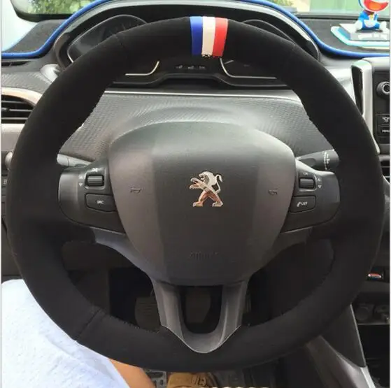 Натуральная замша чехол рулевого колеса автомобиля для Peugeot 2008 с высокой функции