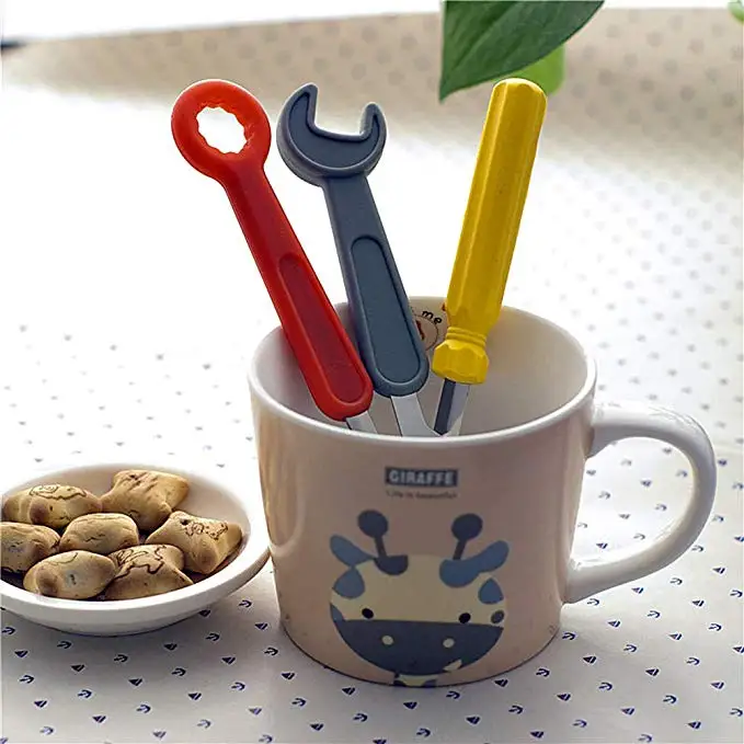 Новинка 3 шт./компл. нож вилка ложка гаечный ключ Отвертка форма столовых приборов