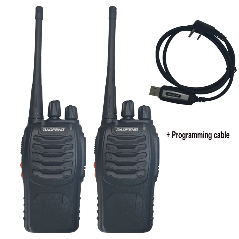 2 шт Baofeng BF-888S рация bf 888s 5 Вт двухстороннее радио портативное CB радио UHF 400-470MHz 16CH профессиональная рация - Цвет: 888S with  cable
