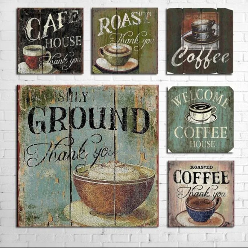 Новинка 2015 холщовые жестяные вывески кофе для украшения дома кафе-бара винтажные