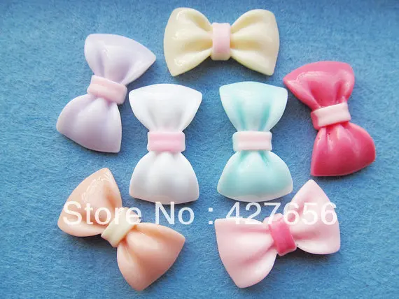 20 шт. 34,00 мм x 19,24 мм многоцветный галстук-бабочка из смолы с плоской задней стороной/бант-Кабошон/подвеска с камеей, комплект для украшения телефона, аксессуары «сделай сам»