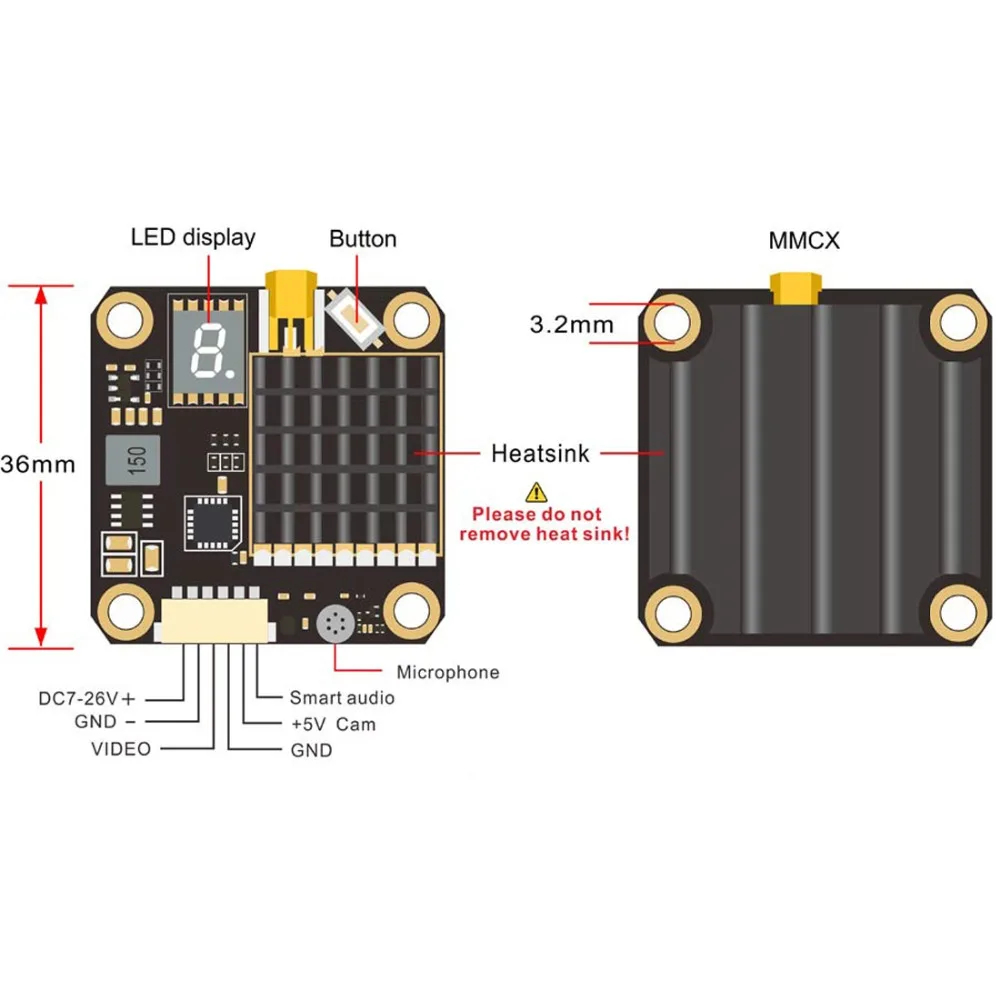 AKK FX2 Dominator поддержка Smart audio 250mW/500mW/1000mW/2000mW переключаемая мощность и Конфигурация