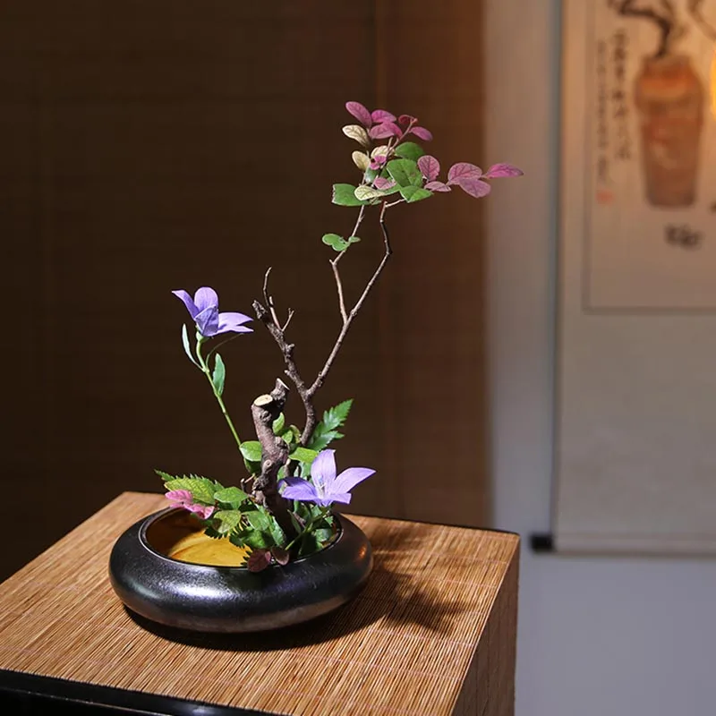 Zen японский стиль Ikebana цветочный горшок винтажный керамический вазы Настольный
