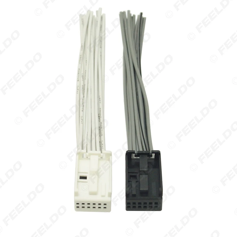 FEELDO 5Pair Car Radio AUX Wire Harness Adapter White/Black Full 12-Pin Connector For Ford/BMW/VW/Peugeot/Opel Stereo | Автомобили и