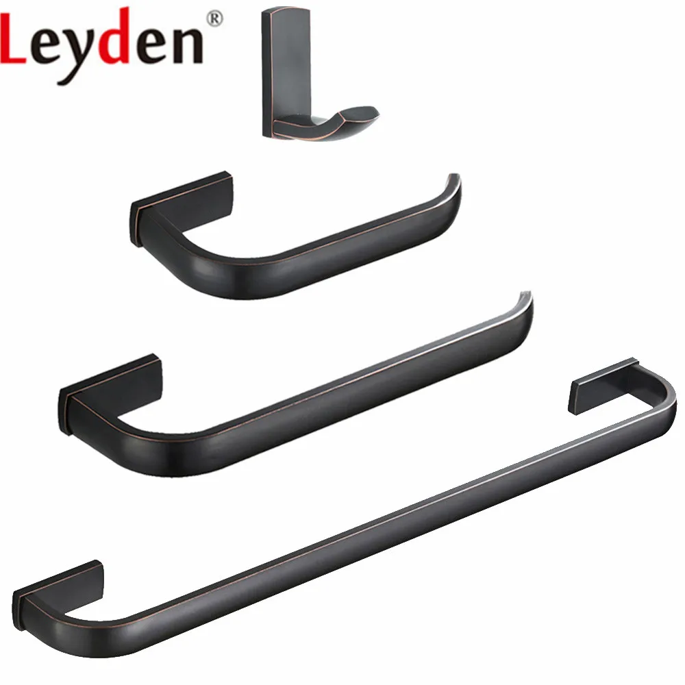 

Лейден ORB латунь 4 шт. аксессуары для ванной комнаты Набор настенный черный один полотенце бар держатель для туалетной бумаги полотенце коль...