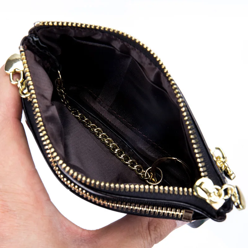 Модный кошелек на молнии держатель для ключей чехол из натуральной коровьей кожи