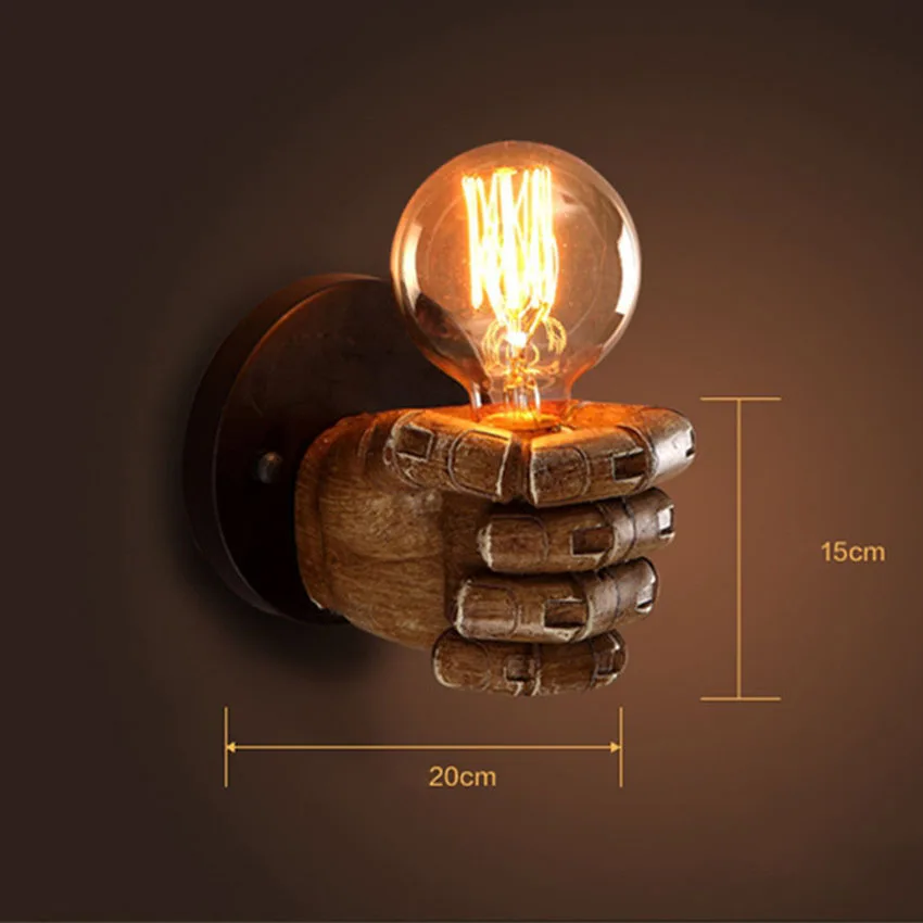 

110V/220V E27 Retro Loft Edison Wall Lamp Fixture Creative Vintage Personality Fist Wall Lights For Home Industrial Wall Sconce