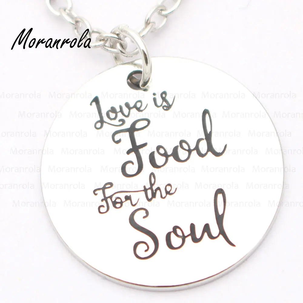 Медное Серебряное ожерелье и брелок Love is Food for the Soul подвеска вдохновляющие