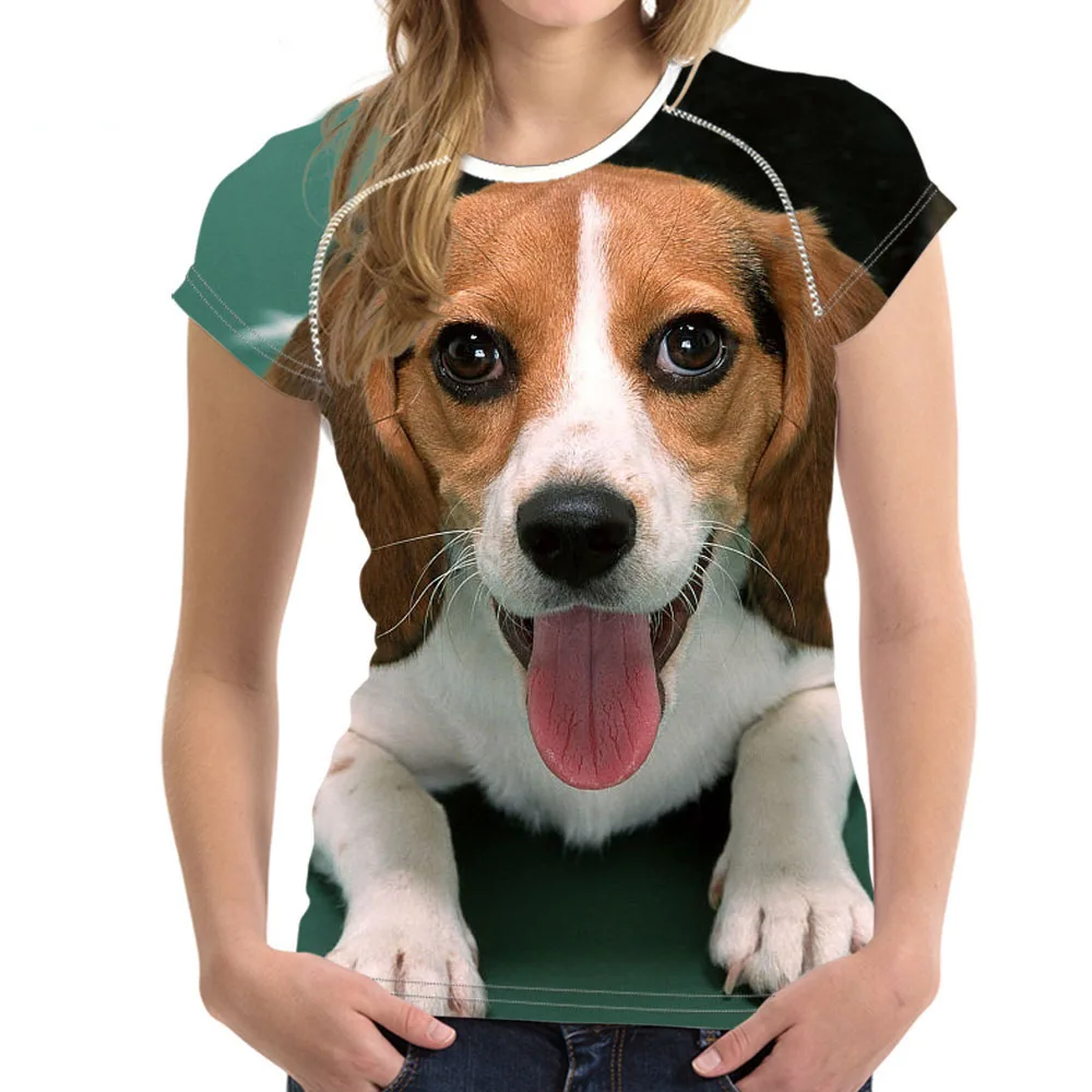 Женская футболка с принтом в виде собаки летняя для девушек 2018|Футболки| |