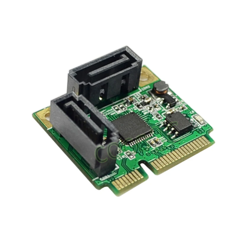 Mini PCI e 2 порта SATA III карта 6 Гбит/с двойной 3 0 mini PCIe адаптер + полуразмер к