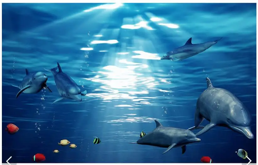 

3d photo wallpaper custom 3d wall murals wallpaper dolphins and underwater 3 d TV setting wall paper 3d living room wallpaper