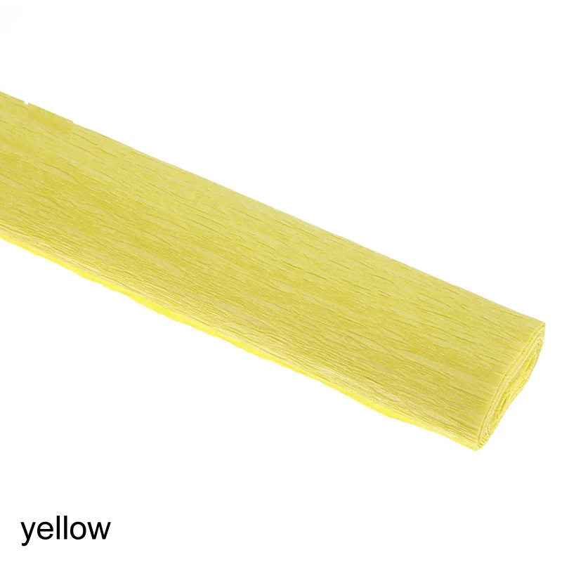 Цвет: желтый Craft DIY Flower Wrapping 250x50cm Garland Crepe Paper 21 Colors Crinkled Party Decoration Decorative Origami - Цвет: Цвет: желтый