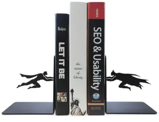 Пара Творческий черный металл книгодержатель полка держатель офисные и школьные