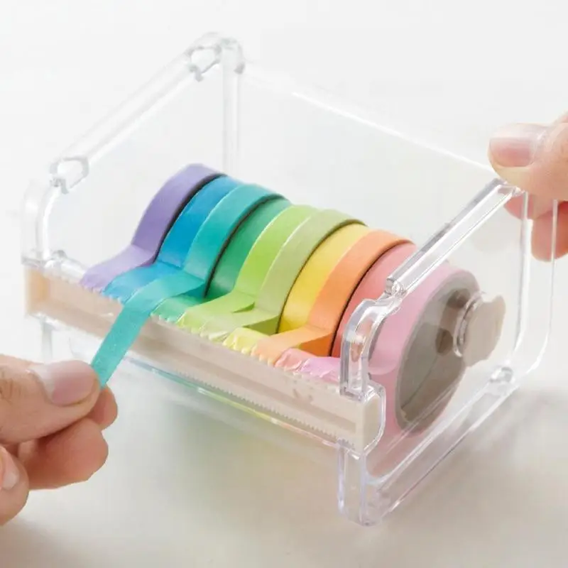 Vividcraft Creative Cute Simple Transparent Adhesive Tape Dispenser Office Desktop Washi Holder With | Канцтовары для офиса и