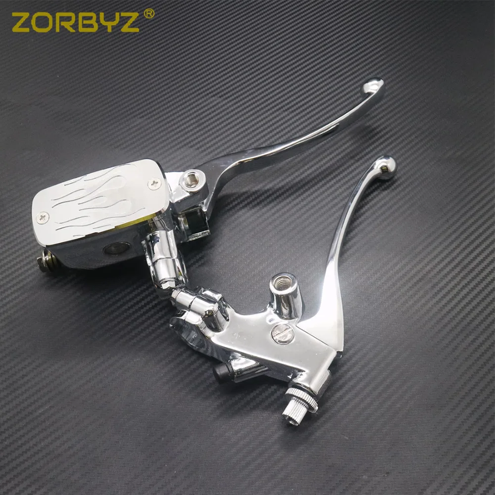 ZORBYZ 22mm Motorcycle Chrome Handlebar Control Reservoir 14mm Bore Brake Clutch Levers Fit for Harley Honda Victory | Автомобили и
