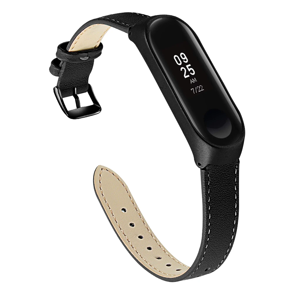 Joyozy Новые Кожаные Ремешки для наручных часов ремешок бизнес xiaomi mi band 3 ремешок кожаный браслет регулируемый Замена для xiao mi