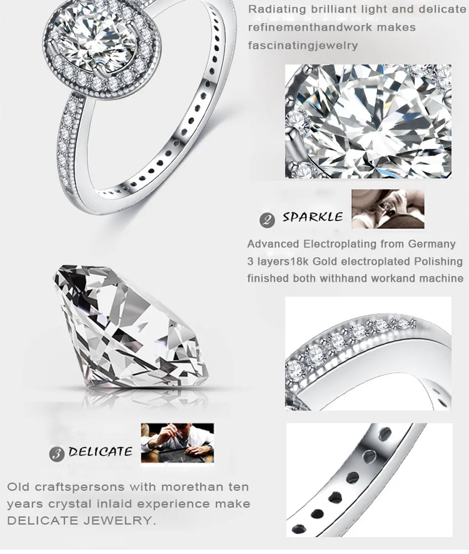 Dainashi изысканный AAA Сияющий Циркон 925 серебряных колец с вечерние Свадебные Элегантные ювелирные изделия сексуальные кольца для женщин модный подарок