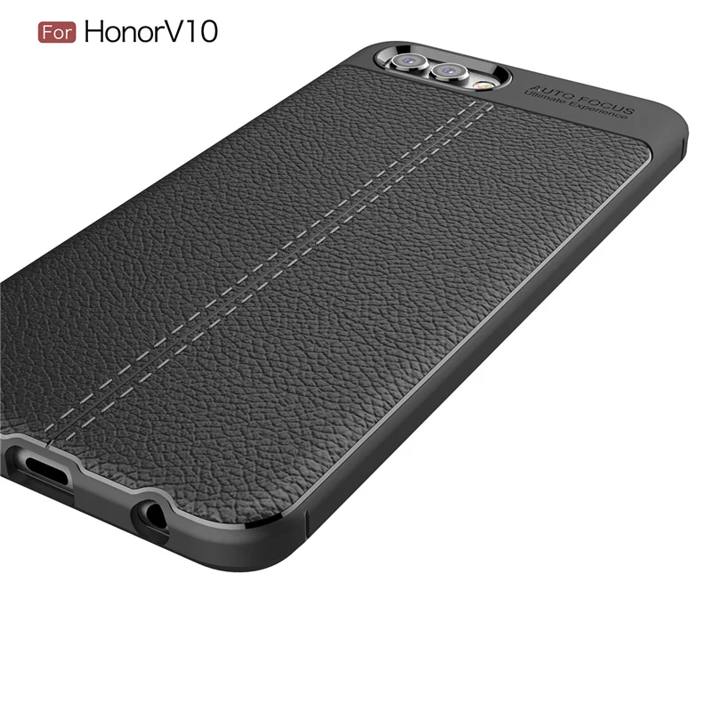 Litchi Texture Soft TPU Cases for Huawei Honor V10 Cover Silicone Case View 10 Back For V9 PLAY | Мобильные телефоны и