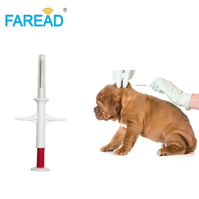 x100pcs 134.2Khz 1.4*8m parylene coating RFID Glass tag microchip Animal syringe +1pc LF RFID dog ID Reader FDX-B pet scanner
