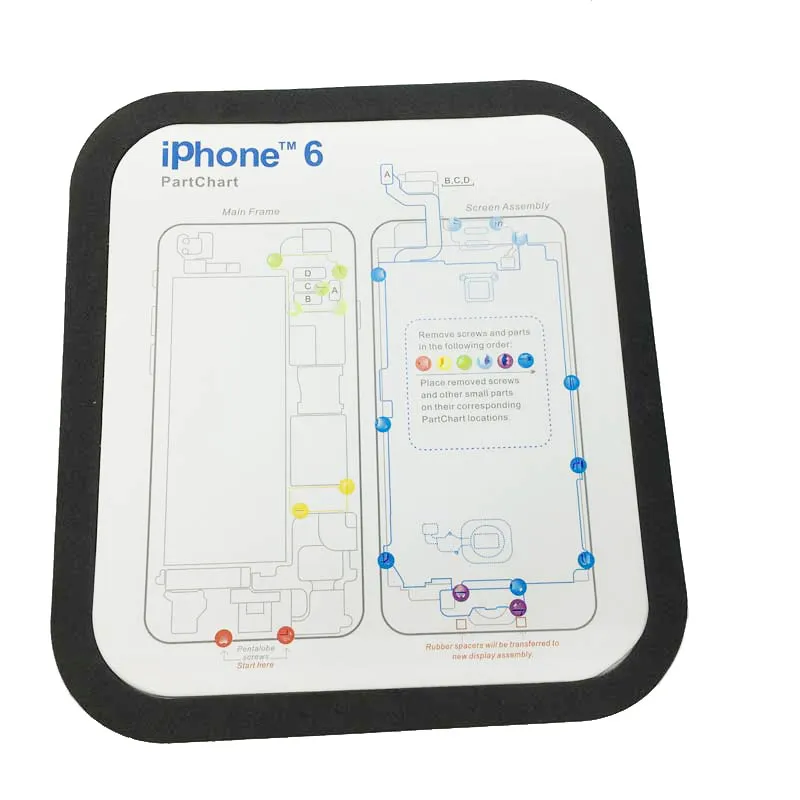12 шт. Профессиональный направляющий коврик для iPhone XsMax XR XS X 8P 8 7P 6 6s 6p 6s p Магнитный винт Хранитель диаграмма коврик для ремонта телефона инструменты