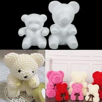 visual touch bear modelling polystyrene styrofoam foam bear foam rose white craft balls artificial flower diy party decoration