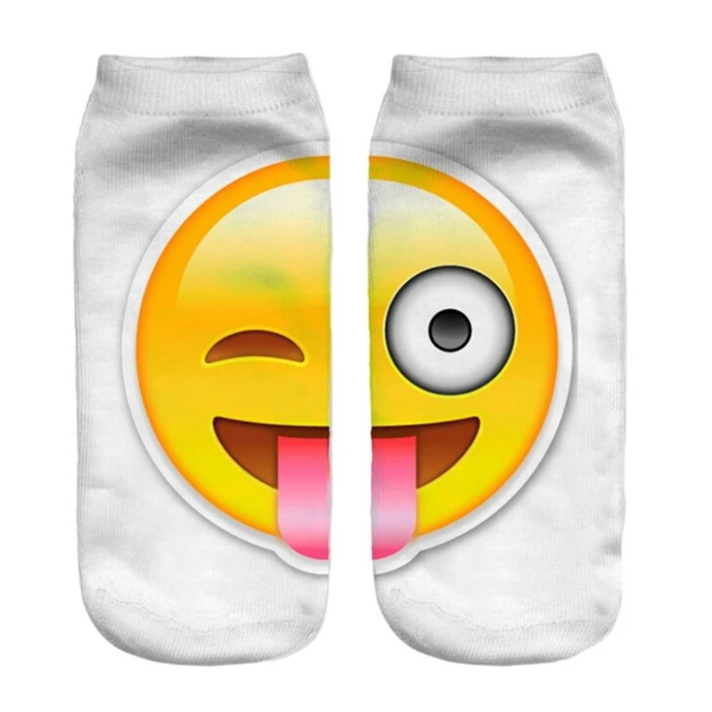 Gaeshow Милый Emoji печать смешные носки Для женщин мультфильм 3D до лодыжки мужчин хлопок Harajuku моды Happy Socks