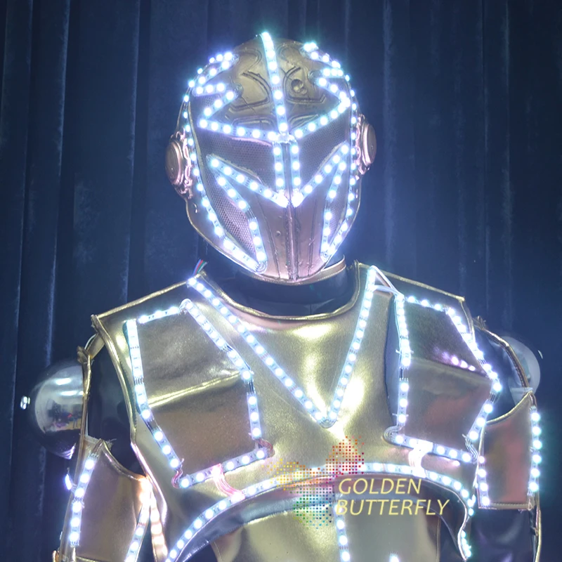 Светодиодный робот одежда Световой Робот солдат костюмы новинка 2017 мужской