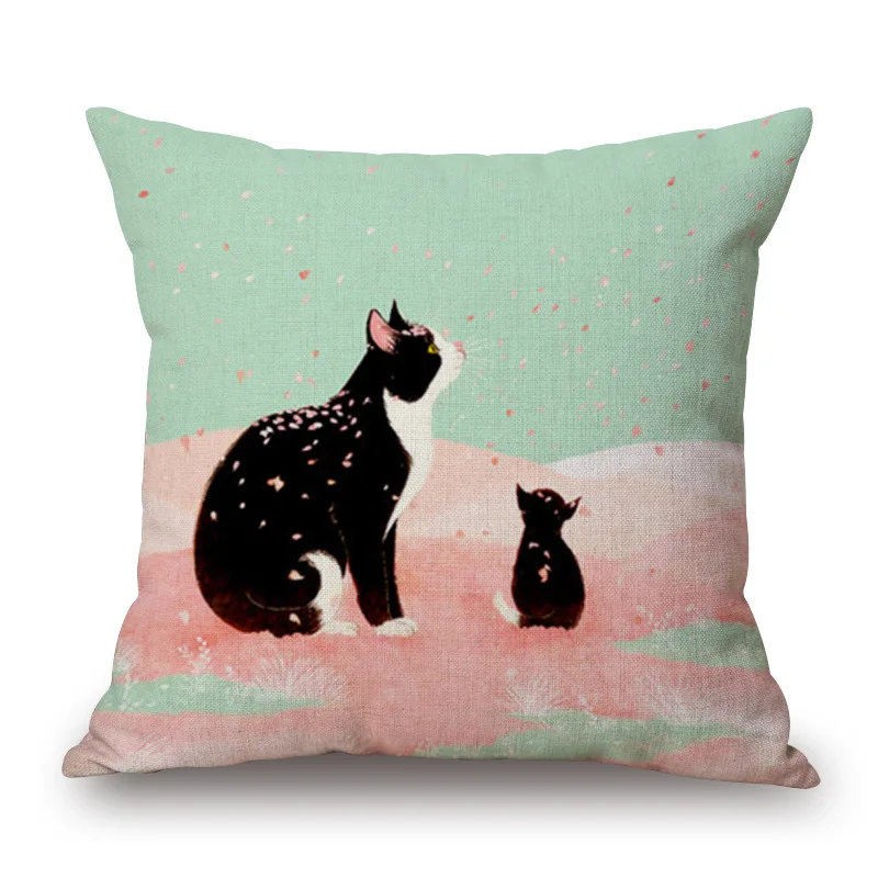 1 шт. бесплатная доставка подушка для дождя и кота домашний декор подушки из льна