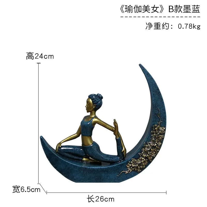 

Home decoration desktop art decorations small ornaments Creative home living room wine cabinet resin furnishings yoga women
