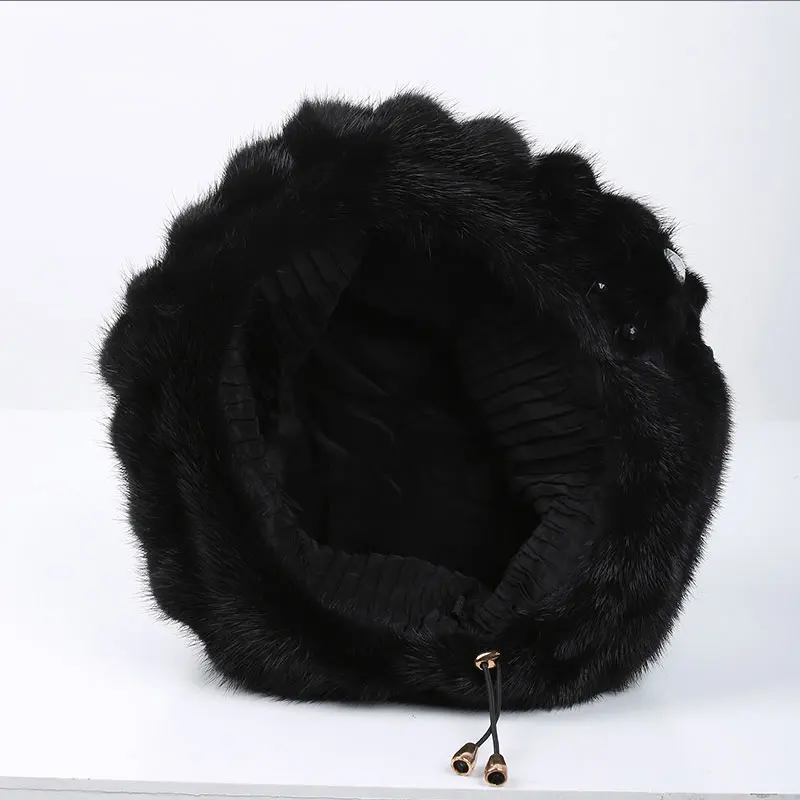 JKP меховая шапка из натуральной норки осень-зима импортную натуральную кожу