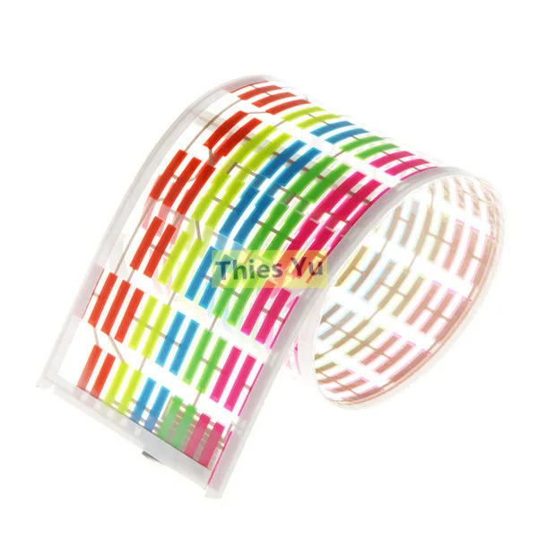 90*25CM Car Music Sticker Equalizer Sound Activated EL Sheet Glow Flash Panel Multi Colour Light Flashing Free Shipping |