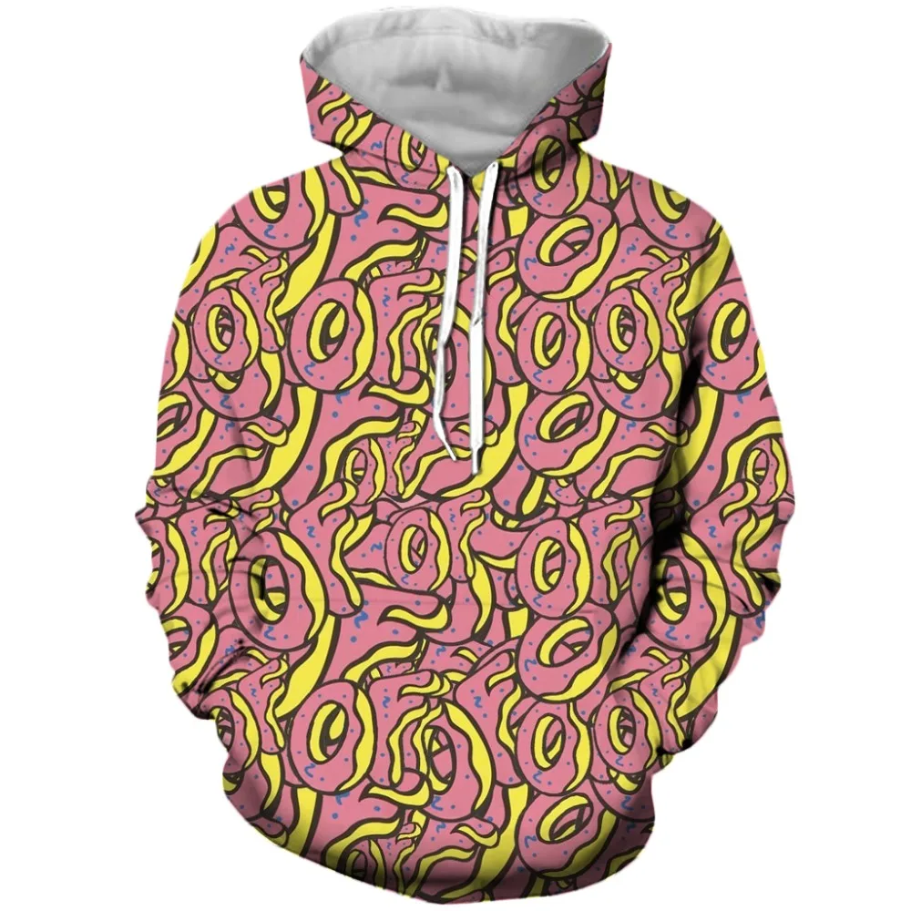

PLstar Cosmos Drop shipping 2019 New Fashion 3d Hoodie Cartoon Odd Future Donut Food Print 3d Men Women Hooded sweatshirt