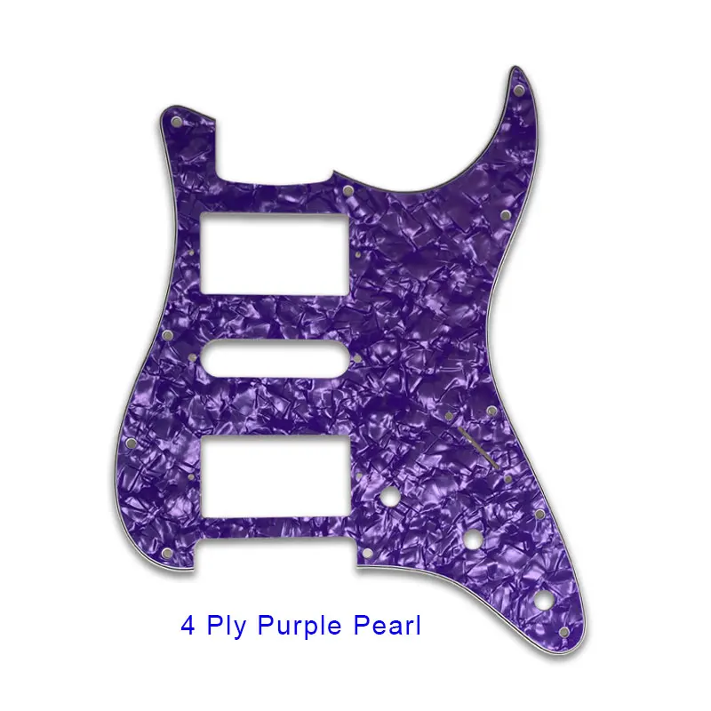 Качественная электрическая гитара Pickguard с 11 отверстиями, пластина с царапинами HSH PAF, катушка хамбакера для США \ Мехико Fd, гитара Stratocaster, запчасти - Цвет: 4Ply Purple Pearl