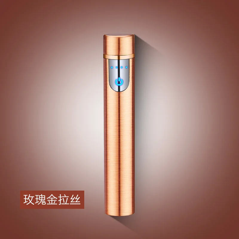 Цилиндрическая мини USB перезаряжаемая Проводная Зажигалка сенсорный датчик переключатель зажигания прикуриватель вольфрамовый провод прикуриватель