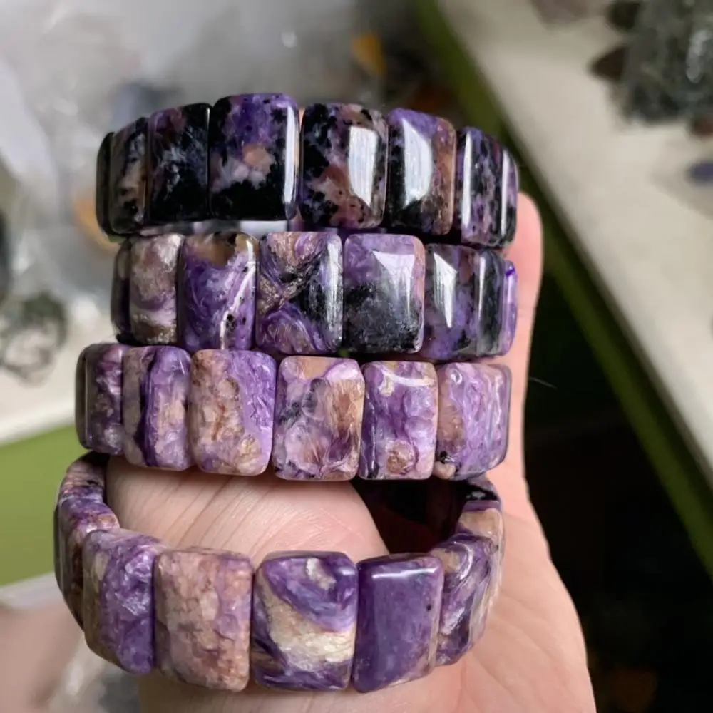 Charoite камень бусы браслет с природными камнями DIY ювелирные изделия для женщин в