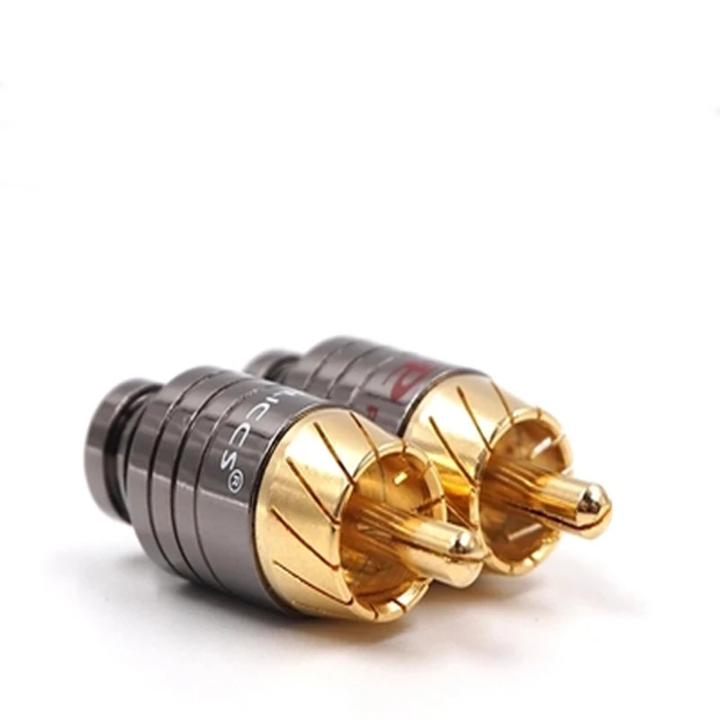 Позолоченный медный штекер Paliccs RCA переходник коннектор для кабеля диаметром 5 мм