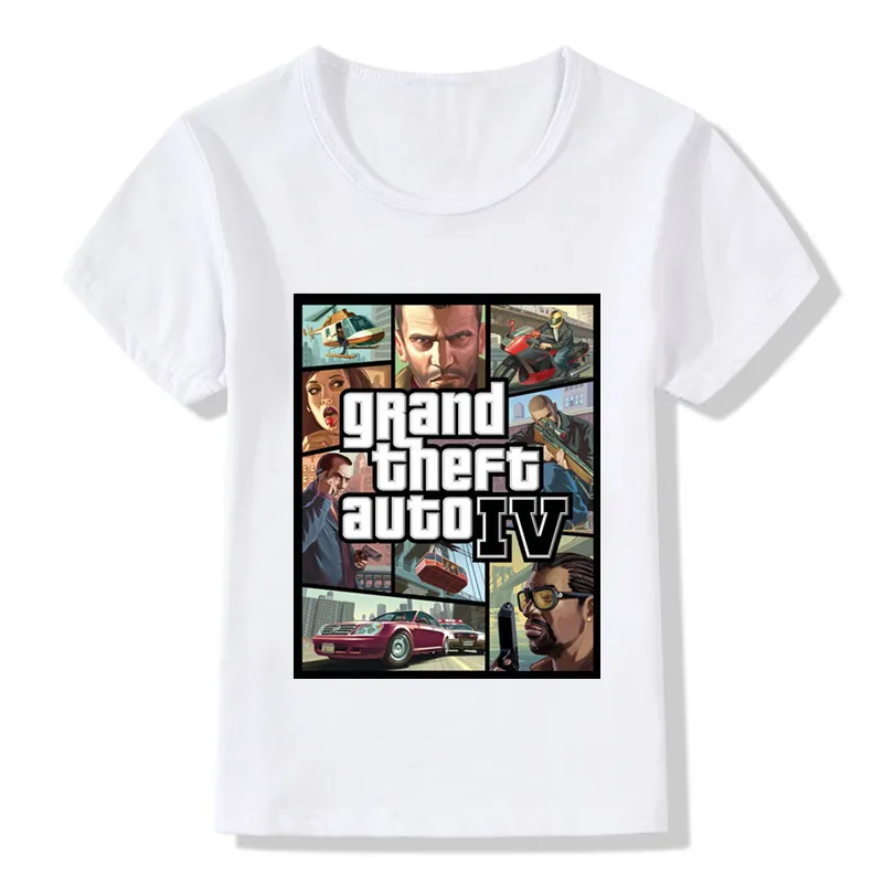 Одежда для маленьких мальчиков и девочек GTA Уличные бои 5 Милая одежда с принтом