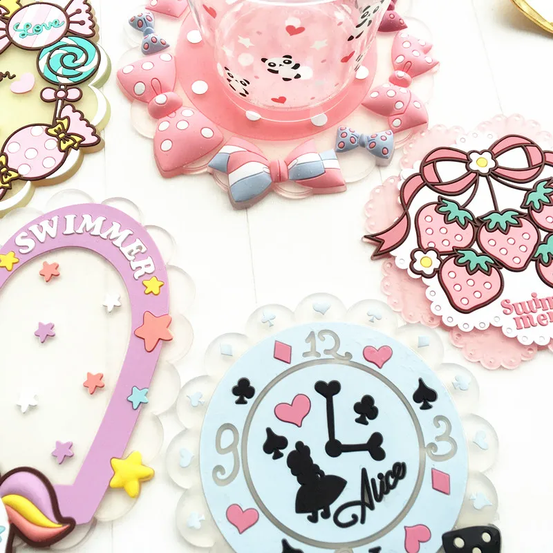 3 шт./компл. футляр из силикона с милым рисунком мультфильма подставки