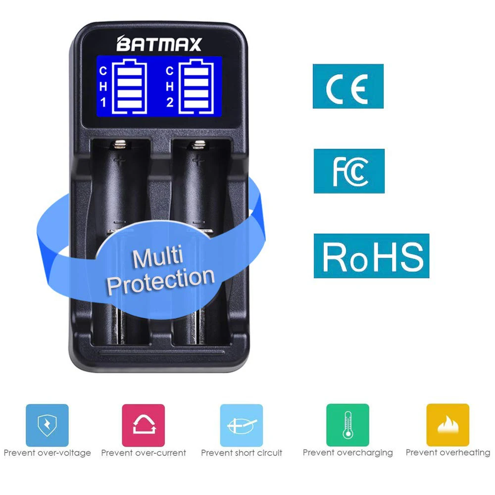 18650 батарея lcd USB Универсальное интеллектуальное зарядное устройство для Li-Ion 18650 18350 17670 16340(RCR123) 14500 NiHM A/AA/AAA батареи
