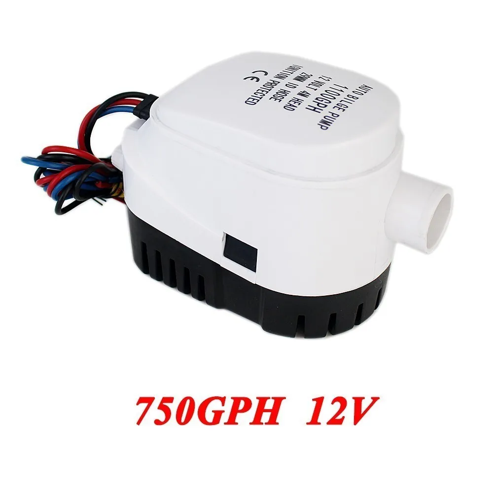 750GPH 12V 1100GPH DC 12V Автоматический Трюмный насос для лодки с автоматическим поплавковым выключателем, погружной Электрический водяной насос 12 v Вольт 12 вольт 1100 GPH - Напряжение: 750GPH 12V