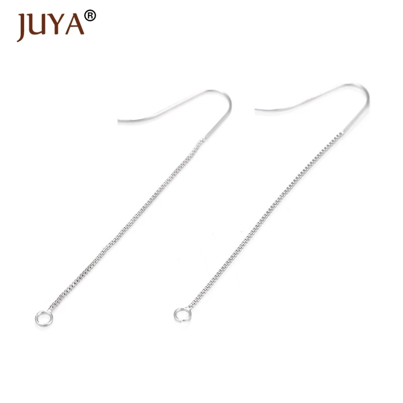 1 pair platinum Покрытые медью и металлом настоящие 18 К золотые серьги с длинными цепочками Крючки ручной работы DIY серьги аксессуары проволока для ушей ювелирный материал - Цвет: 1 pair platinum