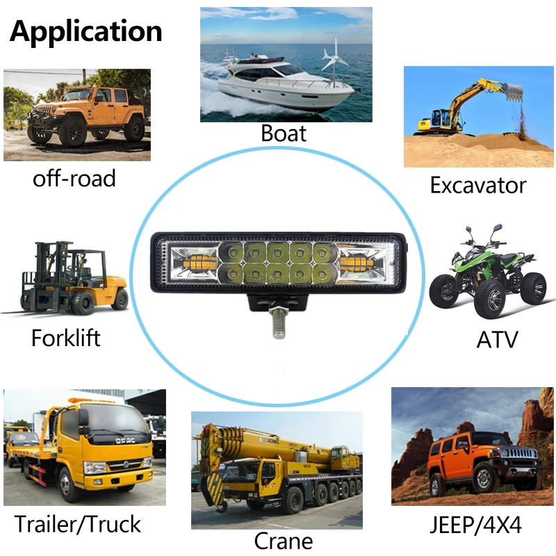 48 Вт авто вспышка светодиодная осветительная панель Янтарный Синий Красный
