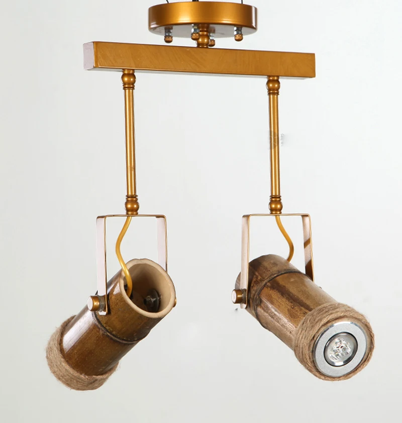 Американский потолочный светодиодный светильник в стиле лофт из бамбука лампа с